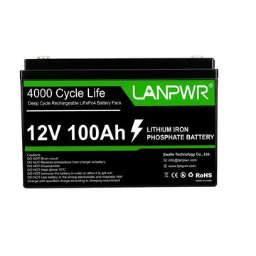 BATERIA LIFEPO4 12V 100AH 1280WH ŻYWOTNOŚĆ CYKLU 4000 LANPWR