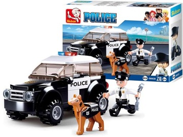 SLUBAN Klocki POLICJA auto policyjne 78 elementów POLICYJNY PATROL radiowóz