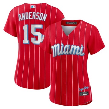 Replika koszulki gracza Brian Anderson Red Miami Marlins City Connect, 3XL