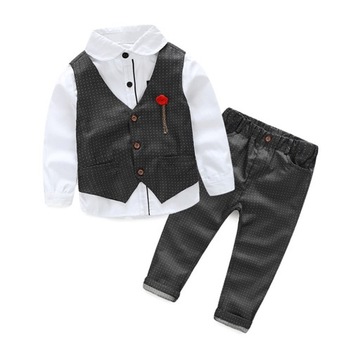 костюм для мальчика элегантный деловой комплект С БЕЛОЙ РУБАШКОЙ 116