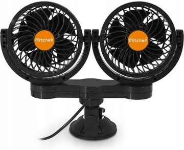 БОЛЬШОЙ ВРАЩАЮЩИЙСЯ АВТОМОБИЛЬНЫЙ ВЕНТИЛЯТОР С ДВОЙНОЙ ПРИСОСКОЙ 24 В