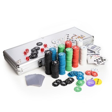 POKER TEXAS ПРЕМИУМ ПОКЕРНЫЙ НАБОР 500 ШТ. ЧИПЫ КАРТЫ ЧЕМОДАН