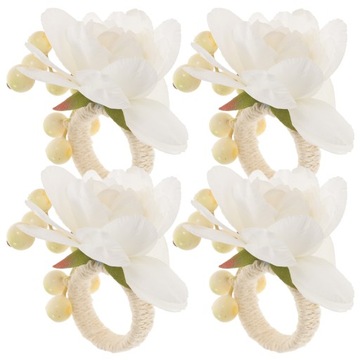 ПРЯЖКА ДЛЯ БАНКЕТНЫХ САЛФЕТОК, БЕЛАЯ, 4 ШТ.