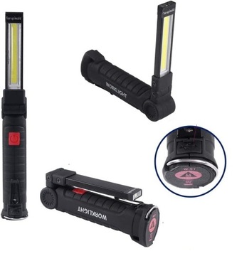 МОЩНАЯ СВЕТОДИОДНАЯ ЛАМПА ДЛЯ МАСТЕРСКИХ, МАГНИТНЫЙ КРЮЧОК, ПЕРЕЗАРЯЖАЕМЫЙ USB 5 В 1