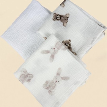 Подгузники Plumeri Muslin, набор из 3 цветов, 70х70 см.