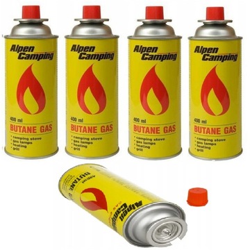 KARTUSZ GAZOWY NABÓJ GAZ DO KUCHENKI PALNIKA ALPEN CAMPING X 4 SZ. KARTUSZE