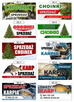 РЕКЛАМНЫЙ БАННЕР 1х2м РОЖДЕСТВЕНСКИЕ ЕЛКИ НА ПРОДАЖУ