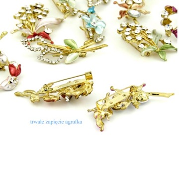 НАБОР КРАСНЫХ ЦВЕТОЧНЫХ БРОШЕЙ ИЗ 12 ШТ.