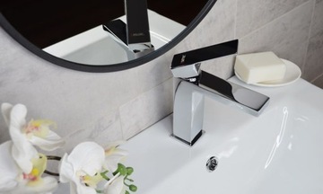 Смеситель для умывальника, стоячий смеситель, квадратная пробка для умывальника, CUBIK SOTBE