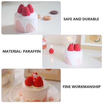 КРЕМОВЫЕ ДЕКОРАТИВНЫЕ СВЕЧИ КЛУБНИКА