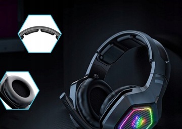 ONIKUMA K10 НАКЛАДНЫЕ ПРОВОДНЫЕ ИГРОВЫЕ НАУШНИКИ СО СВЕТОДИОДНЫМ МИКРОФОНОМ RGB