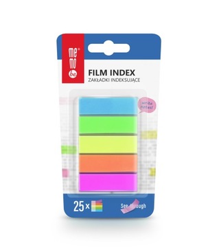 Zakładki indeksujące karteczki samoprzylepne PROSTOKĄTNE 12x45 mm 5 x25szt