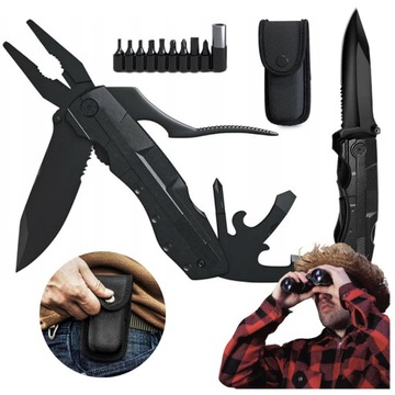 MULTITOOL RX NÓŻ NARZĘDZIE WIELOFUNKCYJNE SURVIVAL ETUI BITY 16w1