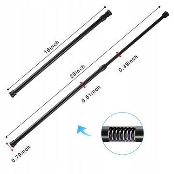 ТЕЛЕСКОПИЧЕСКИЙ КАРДИН ДЛЯ ШТОР БЕЗ СВЕРЛЕНИЯ, 6 ШТ.