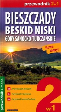 BIESZCZADY I BESKID NISKI 2 W 1 PRZEWODNIK + LAMINOWANA MAPA EXPRESSMAP