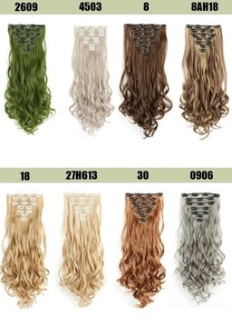 ВОЛОСЫ НА ЗАЖИМАХ, ВКУЧНЫЕ ВОЛНЕННЫЕ Наращивание на клипсах НАБОР ИЗ 7 ЛЕНТ