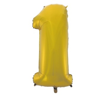 Balon Cyfra 1 Złota Mat - 92 cm