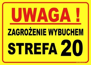 Tabliczka Zagrożenie Wybuchem Strefa 20