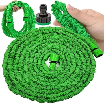 WĄŻ OGRODOWY ROZCIĄGLIWY PRZEWÓD ELASTYCZNY ROZCIĄGANY 8M + ZŁĄCZKA