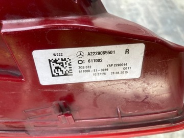 MERCEDES SVĚTLO PRAVÁ ZADNÍ TŘÍDA S W222 A2229065501