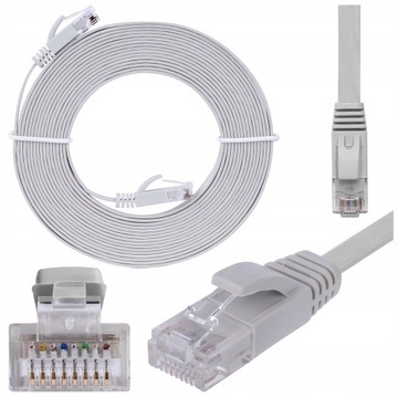 NEKU Kabel Patchcord UTP kat.6 sieciowy płaski 20m
