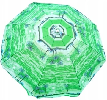 PARASOL OGRODOWY PLAŻOWY BALKONOWY ŁAMANY 150 cm ZIELONY W PALMY