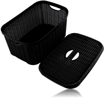 Корзина-органайзер-контейнер ажурная вставка 6л ЧЕРНАЯ