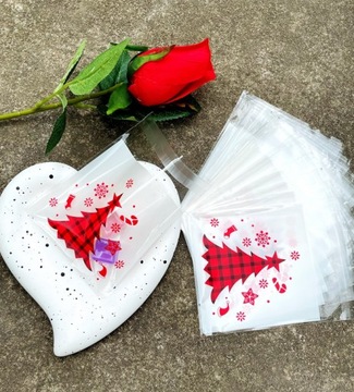 РОЖДЕСТВЕНСКИЕ КЛЕЙНЫЕ ПАКЕТЫ 10х10 50шт.