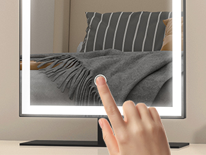 Зеркало для макияжа с внутренней светодиодной подсветкой 34*25см черное