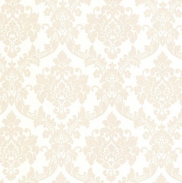 Tapeta beżowe ornamenty na białym tle 13701-60