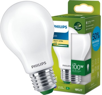 PHILIPS Żarówka LED E27 7,3W = 100W 2700K CIEPŁA Ultra Efficient 1535lm A60