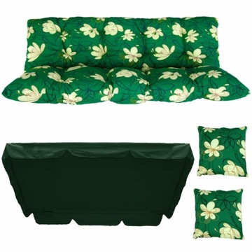 Zestaw na huśtawkę CLASSIC 150cm poduszki + jaśki + daszek wzór 11
