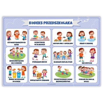 KODEKS PRZEDSZKOLAKA plansza plakat A3