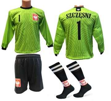 SZCZĘSNY STRÓJ BRAMKARSKI ROZMIAR 116 + GETRY