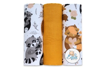 Pieluszki Muślinowe Pieluchy kolorowe 3-PACK PREMIUM - EGA KIDS
