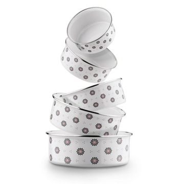 НАБОР ЧАШ, эмалированная ЧАША С КРЫШКОЙ x5 Tadar