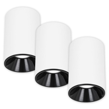 3x Oprawa sufitowa natynkowa HALOGENOWA GU10 biała czarna LED SPOT LAMPA