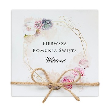 Zaproszenia na I Komunię Świętą komunijne +KOPERTY Z DANYMI DZIECKA