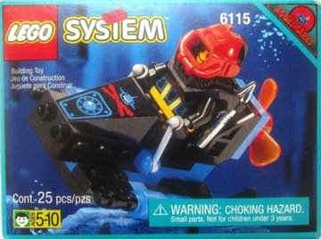 LEGO 6115 Shark Scout [Aquazone: Aquasharks] łódź podwodna nurkowie skuter