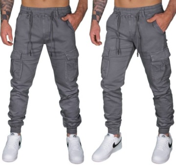 BOJÓWKI MĘSKIE SPODNIE JOGGERY MATERIAŁOWE ELASTYCZNE JAKOŚĆ