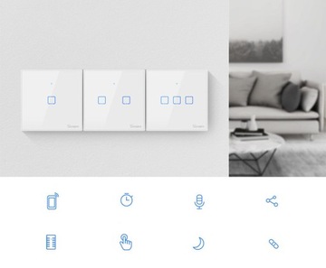 Сенсорный выключатель света Wi-Fi RF433Mhz 3CH SONOFF