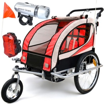 PRZYCZEPKA ROWEROWA 2 OSOBOWA DLA DZIECI Z AMORTYZATOREM FUNFIT KIDS PRO