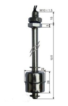 Поплавковый датчик уровня жидкости, металл, 200 мм