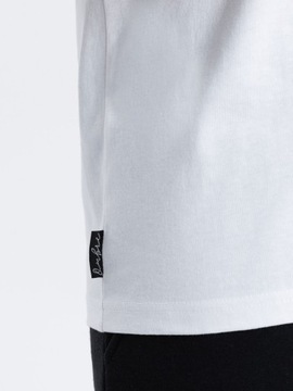 T-shirt męski bawełniany dwukolorowy miętowo-biały V3 S1619 M