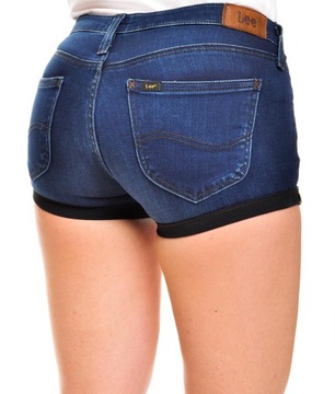 LEE spodenki NAVY jeans low LYNN SHORT _ W28