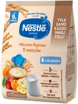 NESTLE KASZKA MLECZNO RYŻOWA 5 owoców 230g