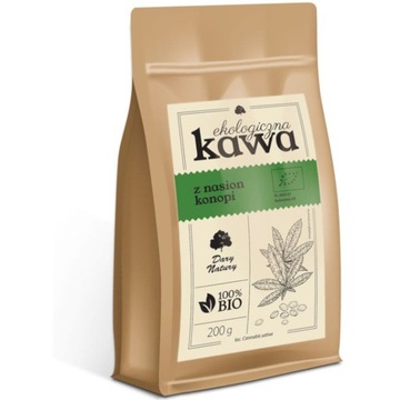 Kawa z nasion konopi, naturalna kawa bezkofeinowa dla całej rodziny 200 g