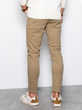 Spodnie męskie chino casual P1059 beżowe XL