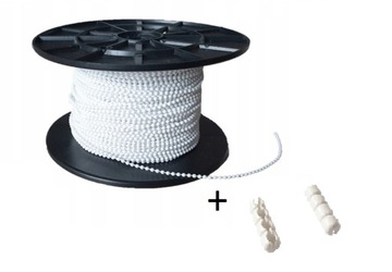 Łańcuszek do rolet 10m koralik 3mm Łączniki GRATIS