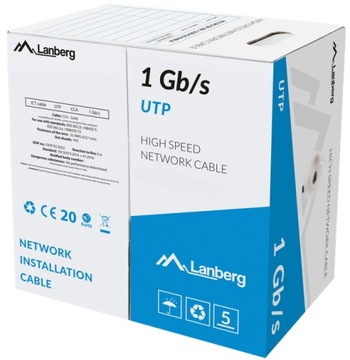 КАБЕЛЬ LAN КАБЕЛЬ ВИТАЯ ПАРА RJ45 UTP CAT.6 CAT.6 5M LANBERG